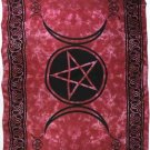 Red Triple Moon Tapestry