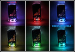 iphone 4 case, iphone 4s case Flying Eagle pattern,  LED Light-emitting flasher, charging adapter