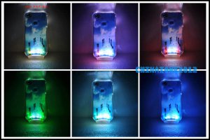 iphone 4/4s case blue bridge Pattern flasher, Colorful Snap-on LED Light-emitting