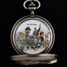 NEW Walt Disney Mickey Minnie Mouse Donald Limited Edition Train Pocket Watch