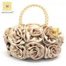 High Quality Vintage Satin Rose Evening Bag 989-3#