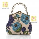 Embroidery Floral Beaded Royal Clutch Evening bags 7214#