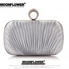 Designer Royal Satin Ruffles Rhinestones Bling Clutch Evening Bags For Women Online