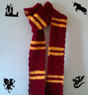 Harry Potter Inspired Gryffindor Scarf Burgundy and Golden Yellow USC Trojans Supersoft Chunky