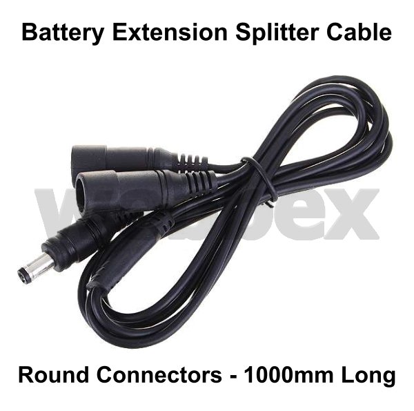 1.0 METRE BATTERY SPLITTER EXTENSION CABLE ROUND CONNECTORS