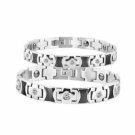 Fashion Titanium Steel Health Care Diamond Couples Bracelet + Free Shipping