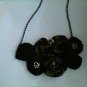 Olive and black bib necklace