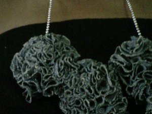 Denim floral necklace