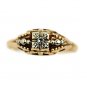 Antique 14 Kt Yellow Old Old European Cut Diamond Engagement Ring Circa Early 1900's