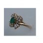 Estate 14 Kt Yellow Gold Oval Columbia Emerald and Diamond Engagement Ring Circa 1970's