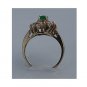 Estate 14 Kt Yellow Gold Oval Columbia Emerald and Diamond Engagement Ring Circa 1970's