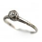 Antique 14 Kt White Gold Old Miner Diamond Engagement Ring Circa Early 1900's