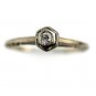 Antique 14 Kt White Gold Old Miner Diamond Engagement Ring Circa Early 1900's