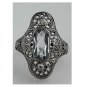 Antique 14 Kt White Gold Spinell and Single Cut Diamond Ring Circa Early 1900's
