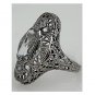 Antique 14 Kt White Gold Spinell and Single Cut Diamond Ring Circa Early 1900's