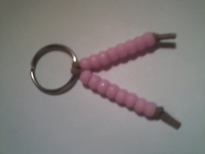 Pink breast cancer awareness key chain