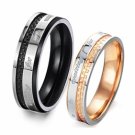 Fashion Titanium Steel Grid Control Couples Ring + Free Shipping