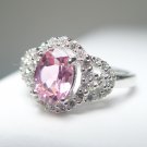 18K Gold 0.79 Carat Pink Tourmaline, Diamond Ring