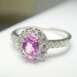 18K Gold 0.58 Carat Pink Sapphire, Diamond Wedding Ring