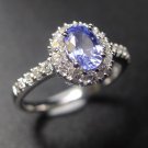 18K Gold 0.56 Carat Blue Sapphire Diamond Ring