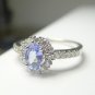 18K Gold 0.56 Carat Blue Sapphire Diamond Ring