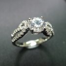 Sterling Silver Diamond Cut Cubic Zirconia Engagement and Wedding Ring make to order