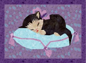 PDF Pattern Sleeping Kitten Kitty Cat Paper Foundation Piecing Pieced Baby Quilt