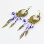 Boximiya style leaves shape earrings purple