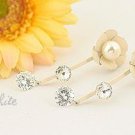 Coffee six leaf flower pearl Earrings random color
