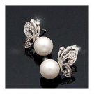 Elegant Cute Butterfly Pearl Earrings Ear Nail Pin Girl Gift Cosmetic Accessory