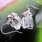 Fashion Crystal Bowknot Tie Gift Box Silver Dangle Earrings Stud Jewellry Women