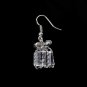 Fashion Crystal Bowknot Tie Gift Box Silver Dangle Earrings Stud Jewellry Women