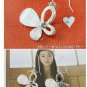 New White Resin Butterfly Flower Dangle Hook Earrings Korean Style