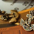 Retro Vintage Fashion Anchor With Diamond Cute Earrings