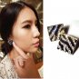 Square Crystal Rhinestone Zebra Leopard Earring Ear Stud Pins Jewelry Women Gift