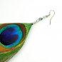 Vintage Luxury Feather Dangle Peacock Earrings Large