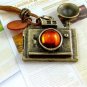 Vintage Antiqued Camera Pendant Fashion Necklace Bronze