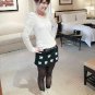 stereo hollow sleeves carved long-sleeved lace base T-shirt cotton white