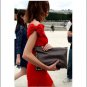 Elegant Lady Woman’s Sexy Red Bowknot Off Collar Mini Dress