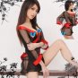 WOMEN LINGERIE BLACK voile kimono WITH T-BACK