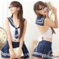 WOMEN LINGERIE BLUE AND WHITE HIGH SCHOOL GIRL UNIFORM SUIT
