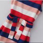 New Lady Women's Sexy No Sleeve Rainbow Stripe Bowknot Dress