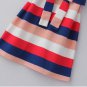 New Lady Women's Sexy No Sleeve Rainbow Stripe Bowknot Dress