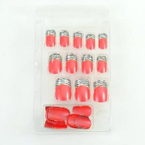 New False Nail Art Adhesive Elegant Flower Pattern
