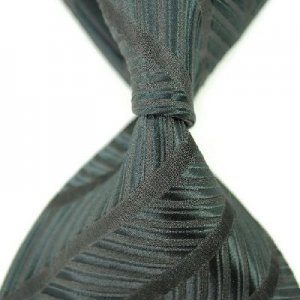 Black Stripe Silk Classic Woven Man Tie Necktie