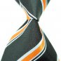 Black White Orange Stripe Silk Classic Woven Man Tie Necktie