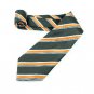 Black White Orange Stripe Silk Classic Woven Man Tie Necktie