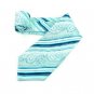 Blue Arabesquitic Stripe Silk Classic Woven Man Tie Necktie