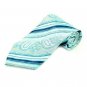 Blue Arabesquitic Stripe Silk Classic Woven Man Tie Necktie