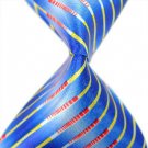 Blue Multicolour Stripe Silk Classic Woven Man Tie Necktie